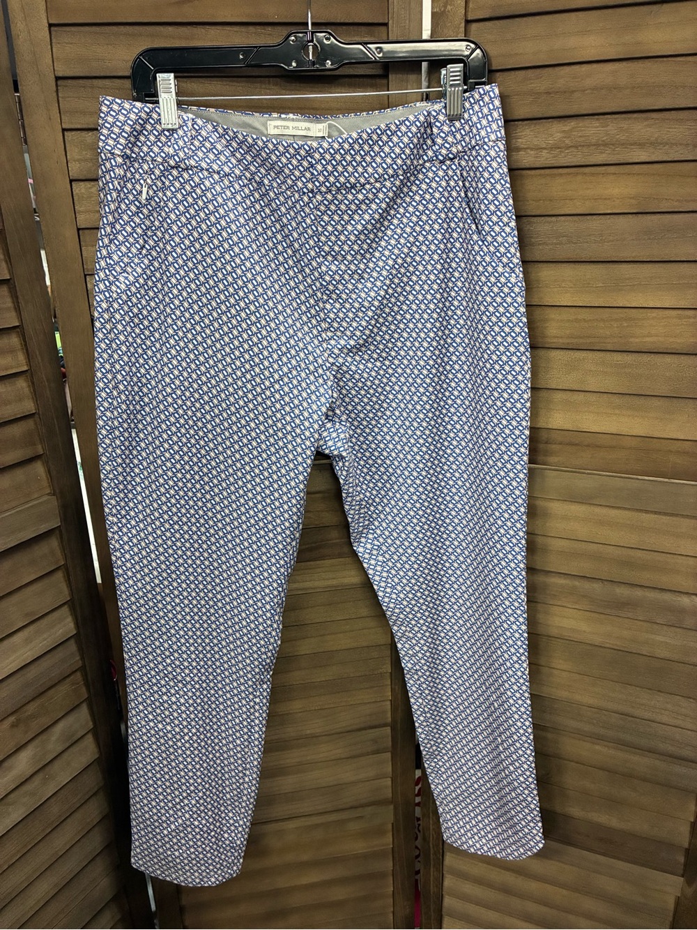 Peter Millar Blue Microprint Straight Leg Pants